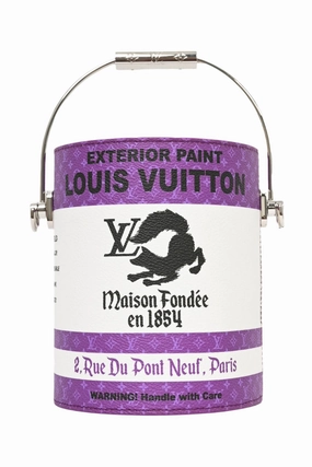 Louis Vuitton Purple/White Paint Can Bag with Strap