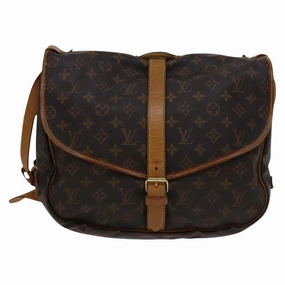 Louis Vuitton Saumur 35 Brown Canvas Shoulder Bag