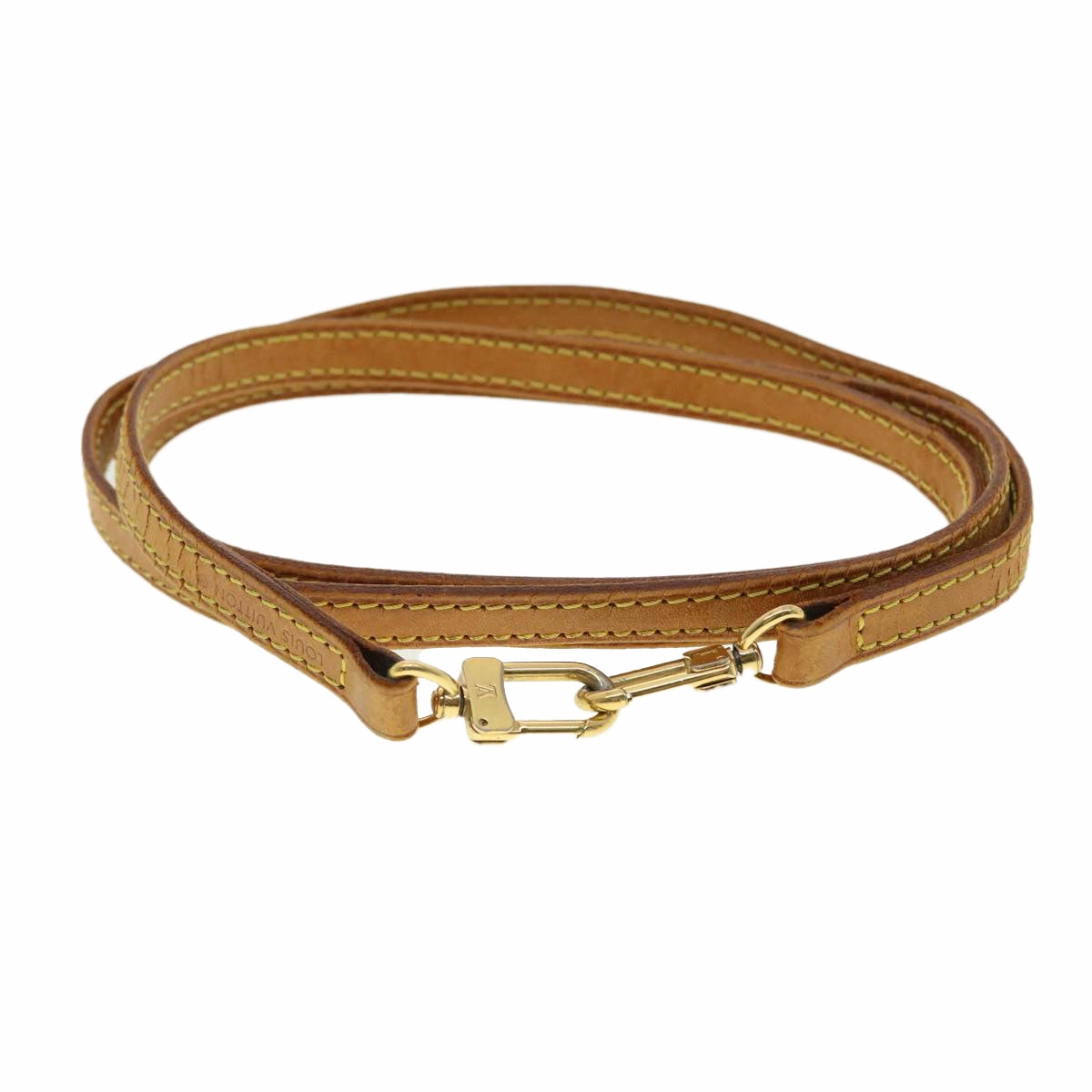 LOUIS VUITTON Shoulder Strap Leather 45.7"" Beige LV 39603