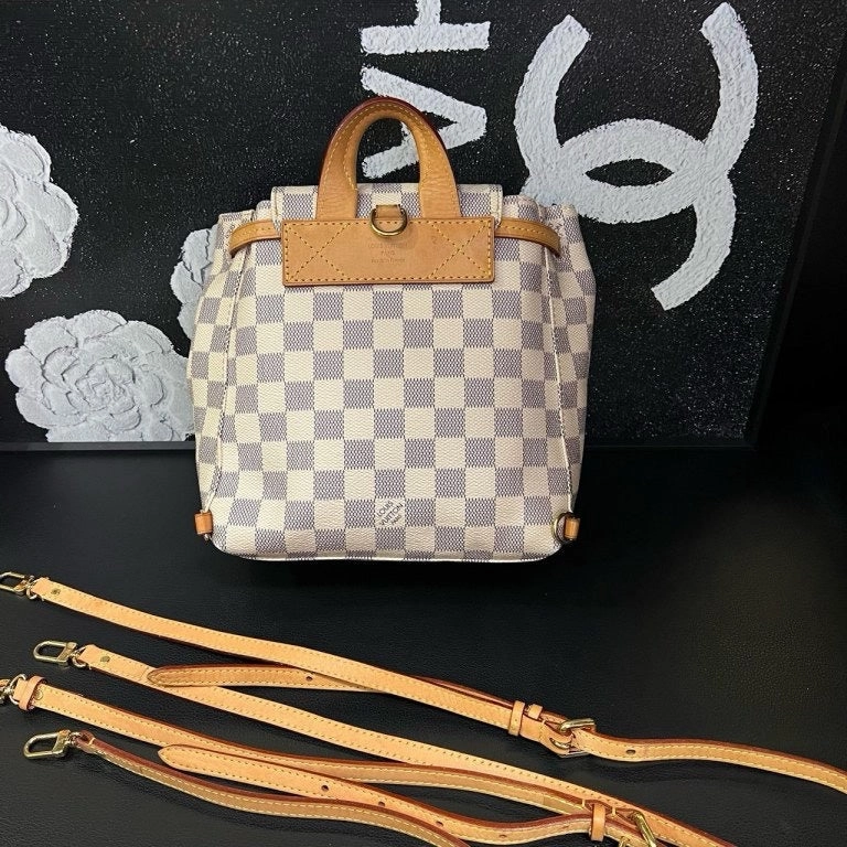 Louis Vuitton Sperone White Checkered Backpack Medium