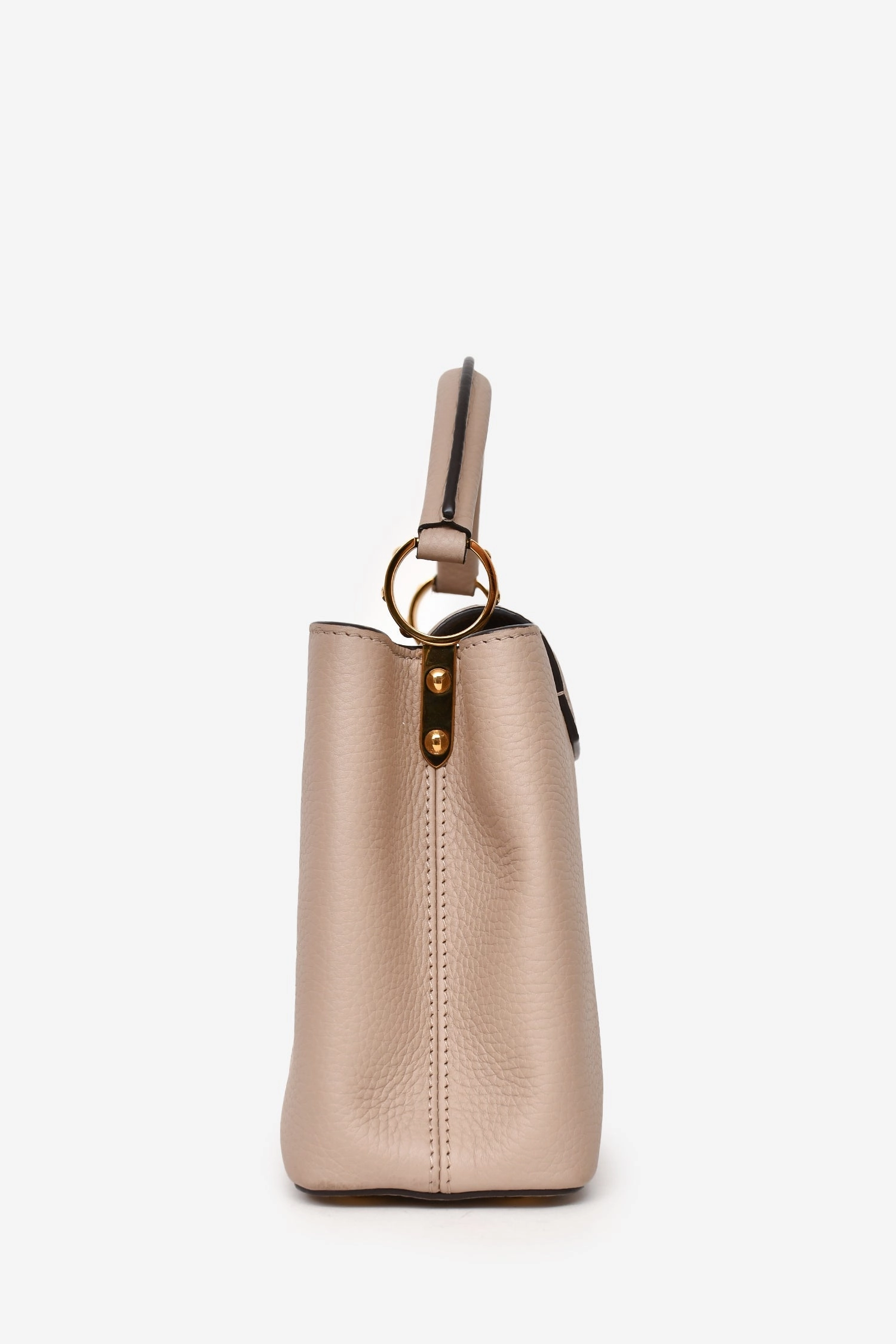 Louis Vuitton Taupe Leather Capucines BB Top Handle Bag with Strap