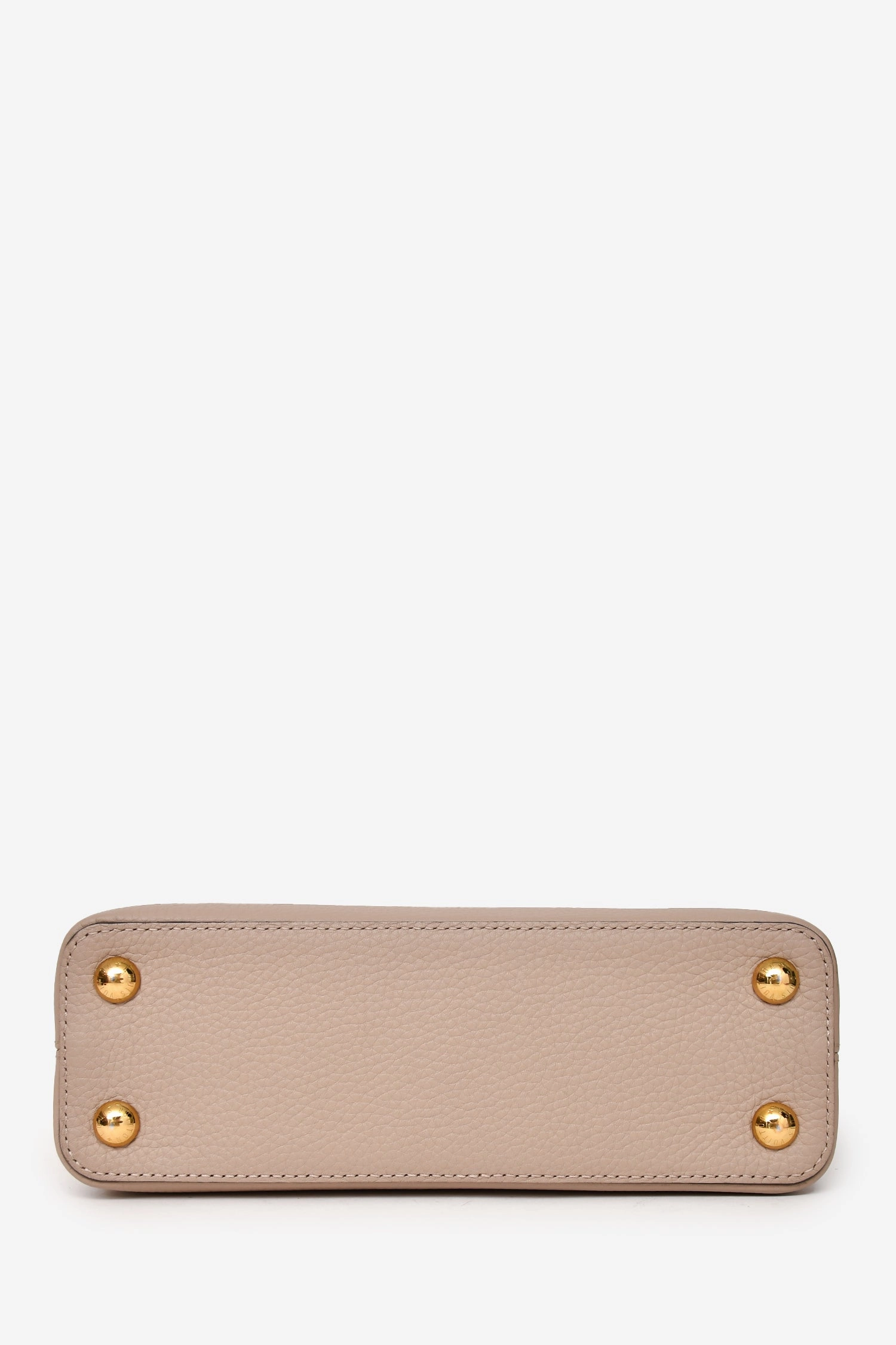 Louis Vuitton Taupe Leather Capucines BB Top Handle Bag with Strap