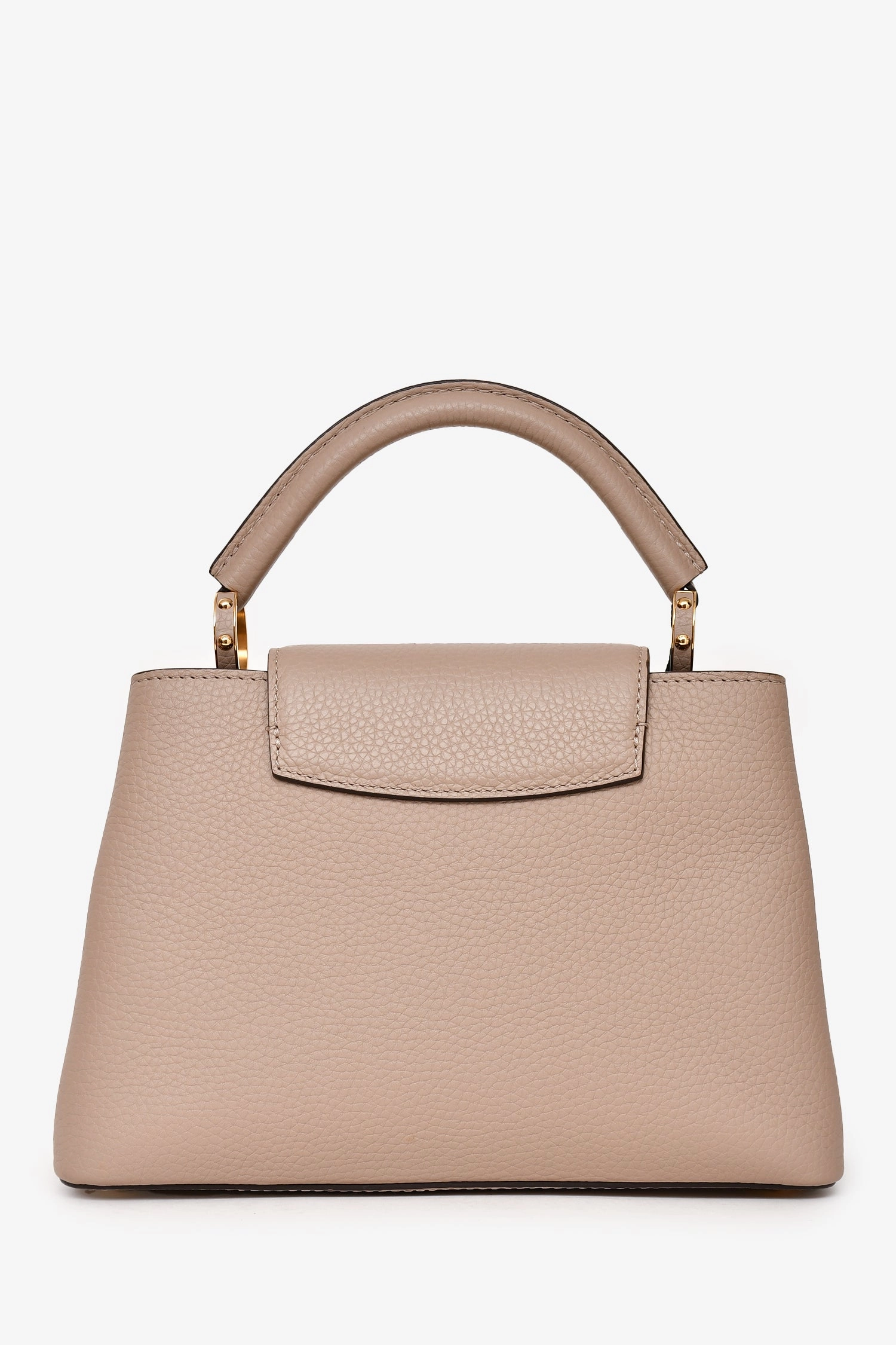 Louis Vuitton Taupe Leather Capucines BB Top Handle Bag with Strap
