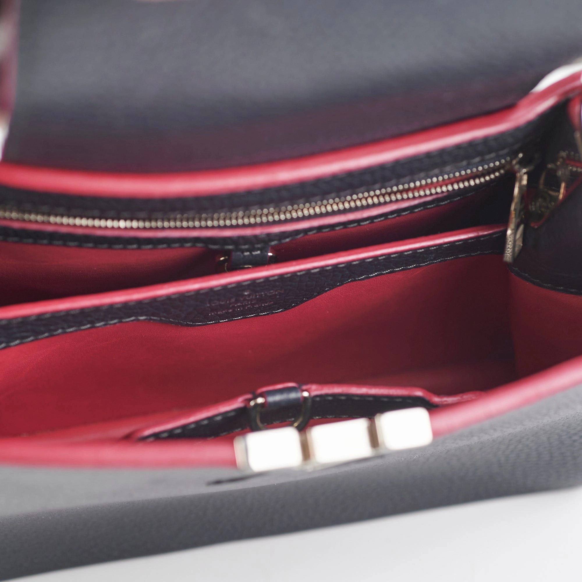 Louis Vuitton Taurillion Capucines BB Navy/Fuschia