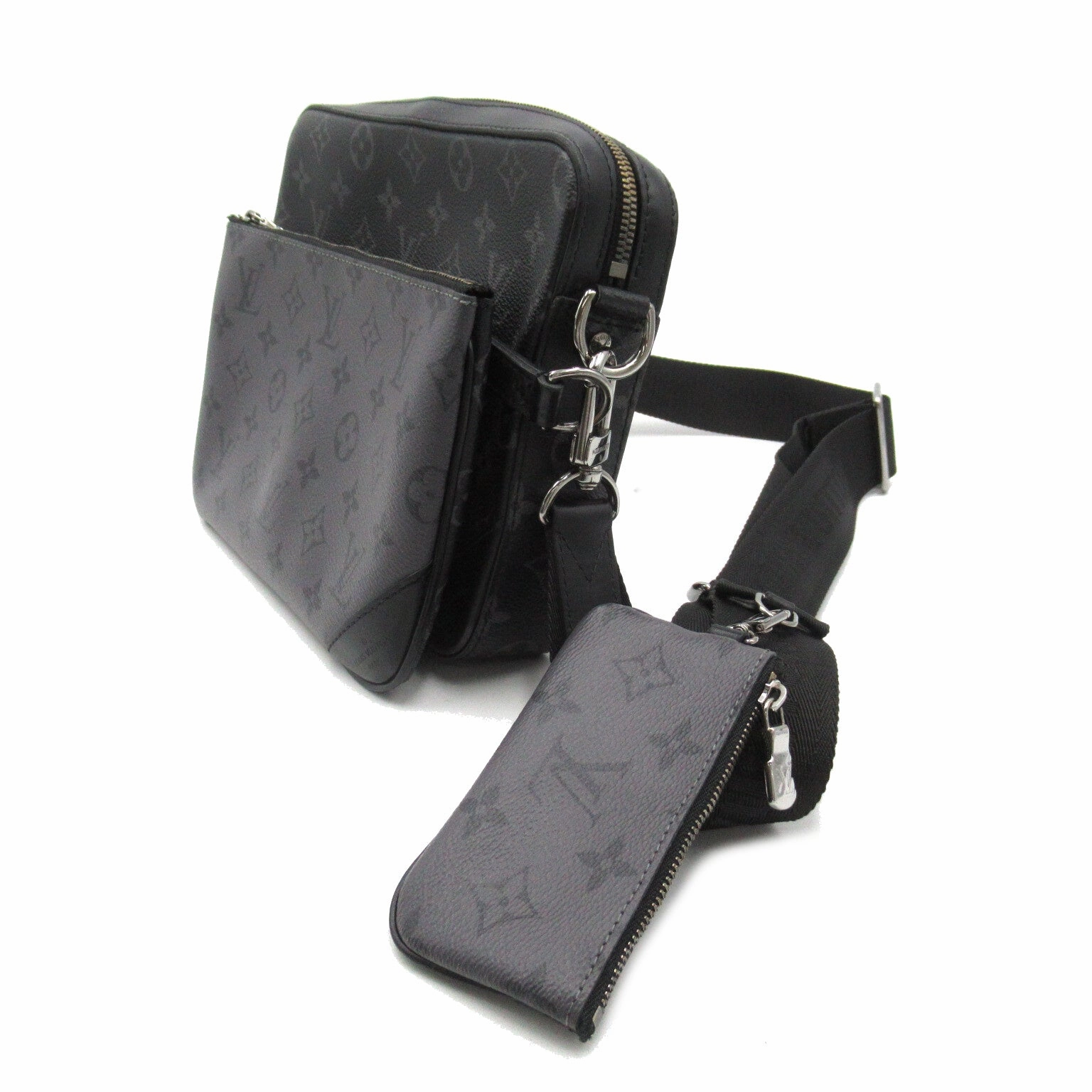Louis Vuitton Trio Messengers Shoulder Bag PVC ted Canvas Monogram Exclusively   Black M69443