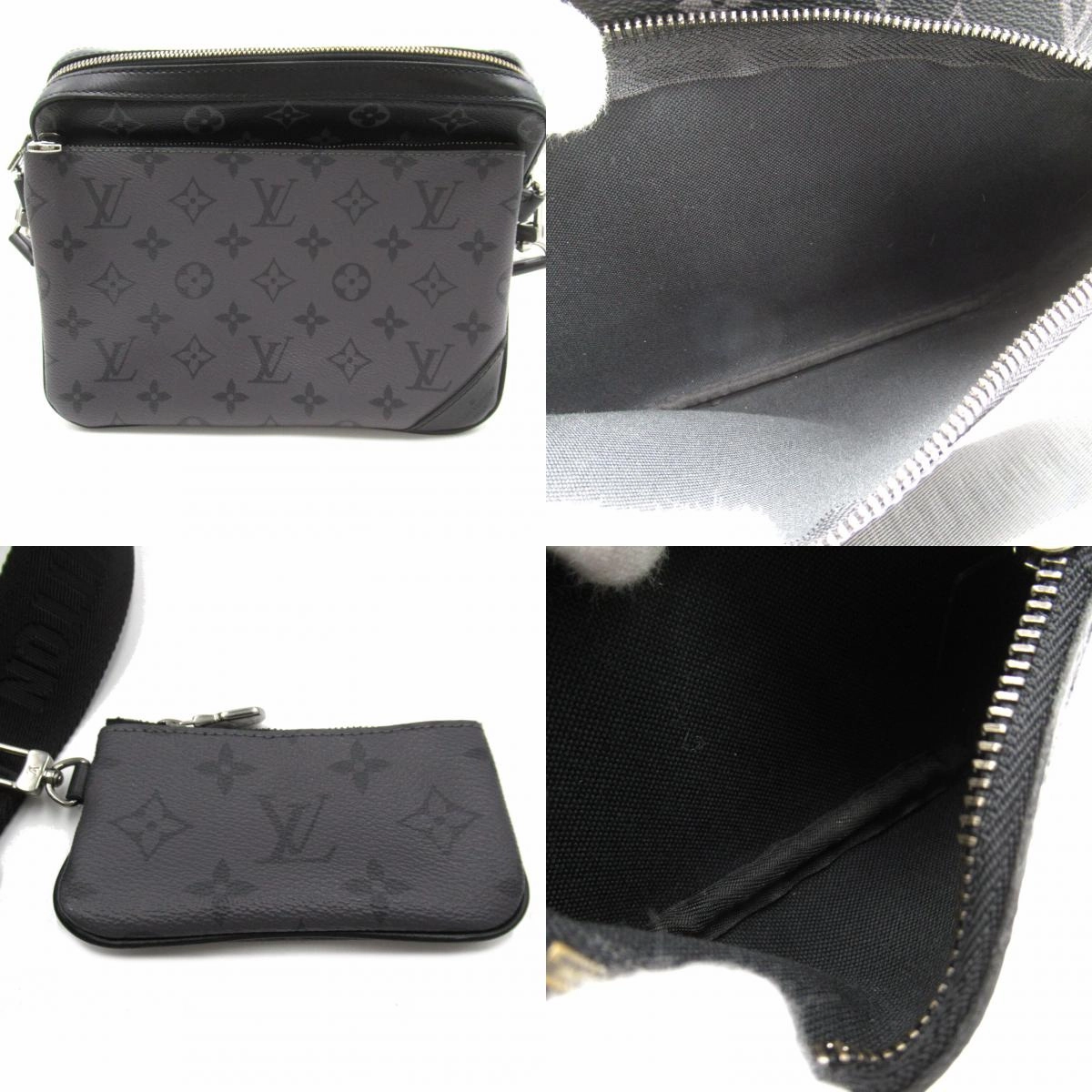 Louis Vuitton Trio Messengers Shoulder Bag PVC ted Canvas Monogram Exclusively   Black M69443