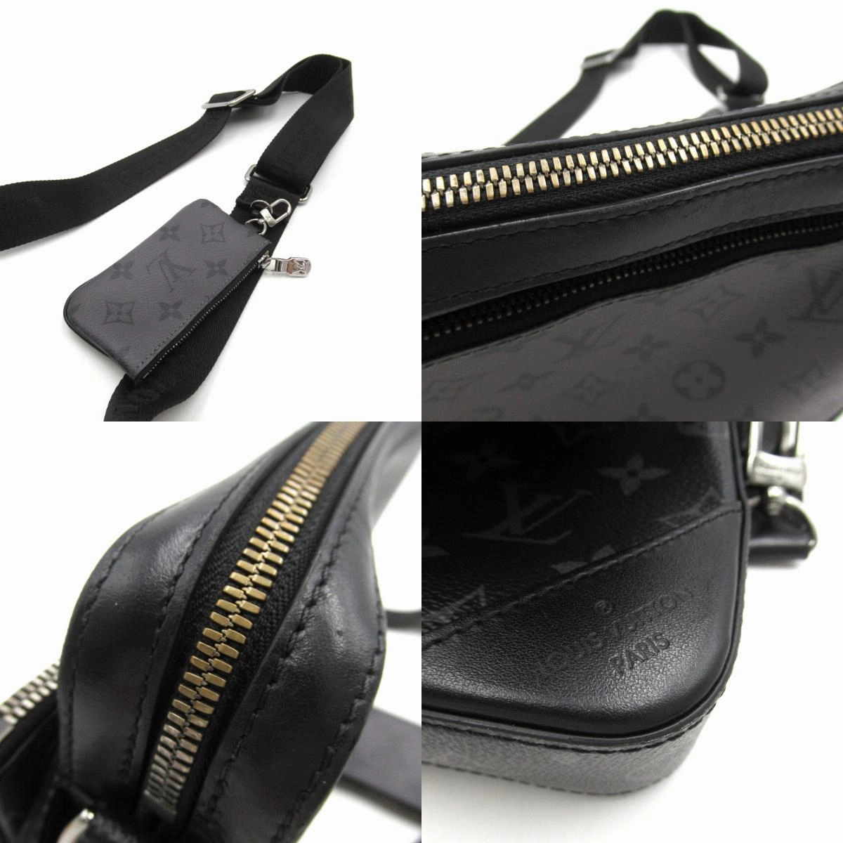 Louis Vuitton Trio Messengers Shoulder Bag PVC ted Canvas Monogram Exclusively   Black M69443