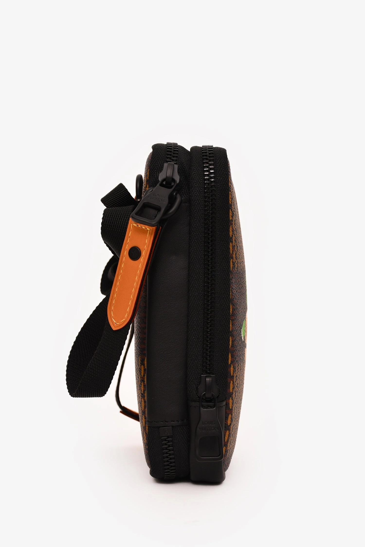 Louis Vuitton x Nigo Brown Giant Damier Ebene Double Phone Pouch Crossbody