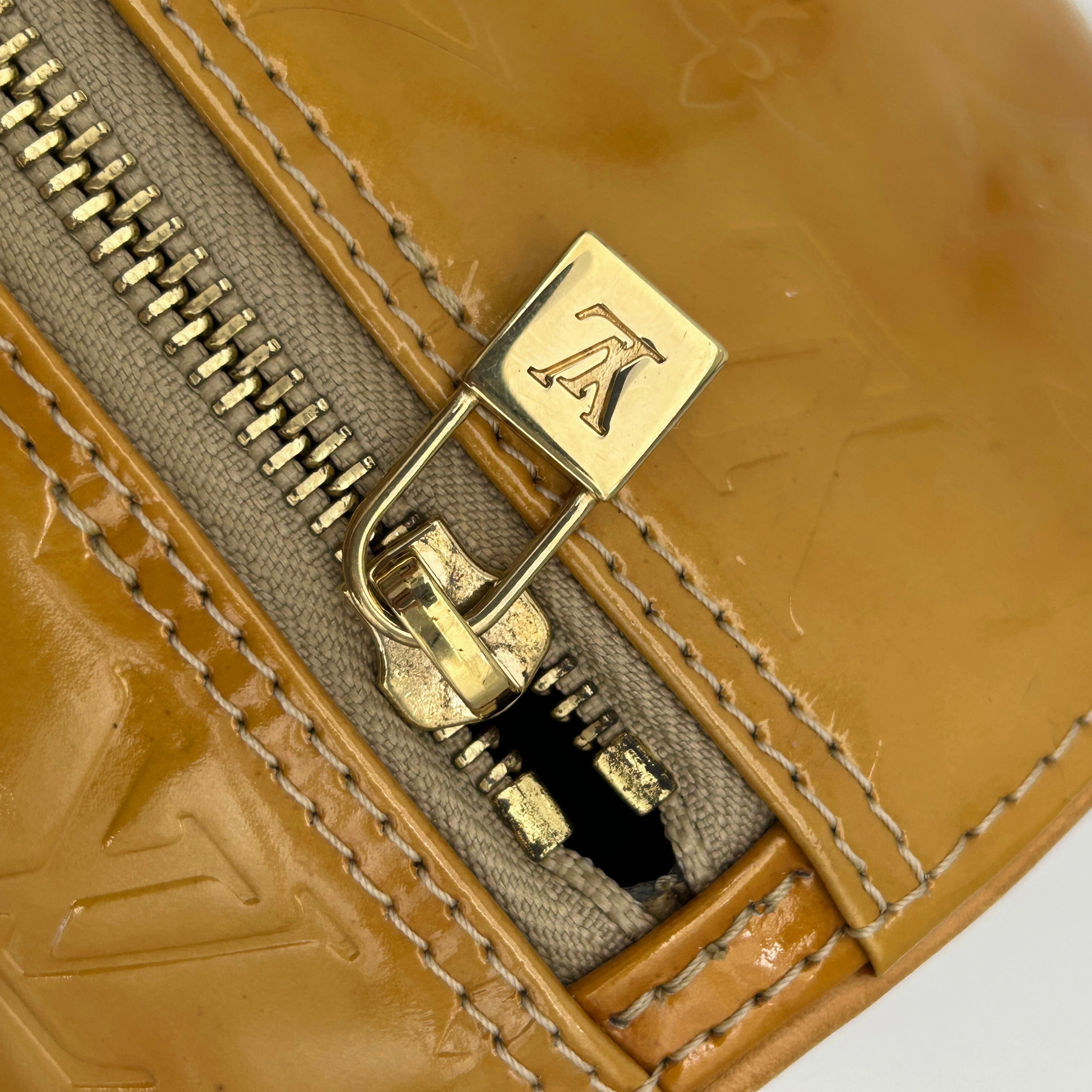 Louis Vuitton Yellow Patent Leather Shoulder Bag Medium