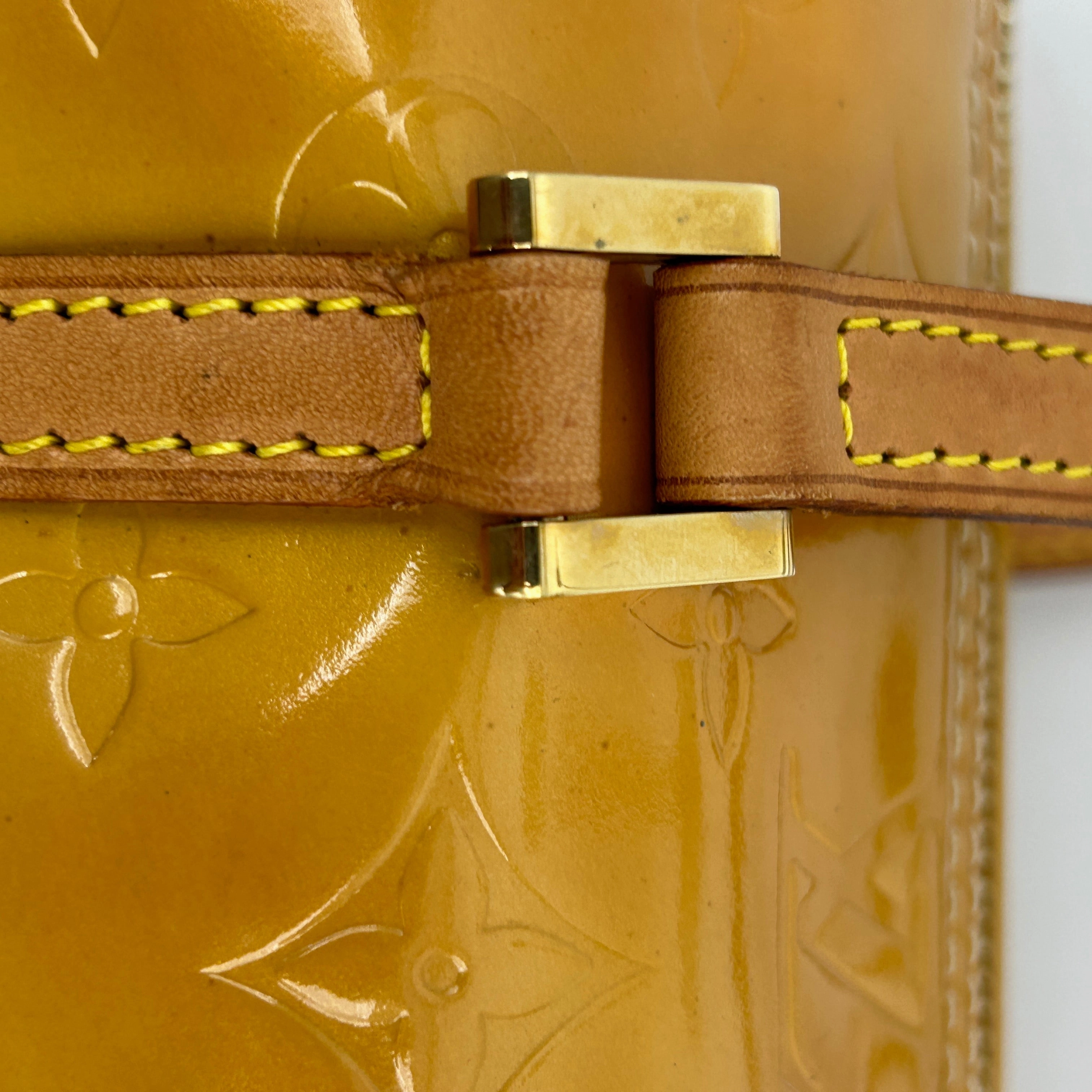 Louis Vuitton Yellow Patent Leather Shoulder Bag Medium