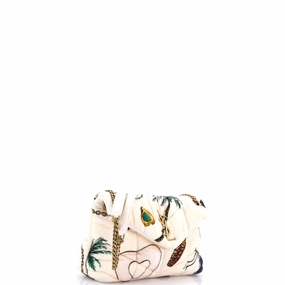 Loulou Puffer Shoulder Bag Quilted Printed Terry Cloth Small