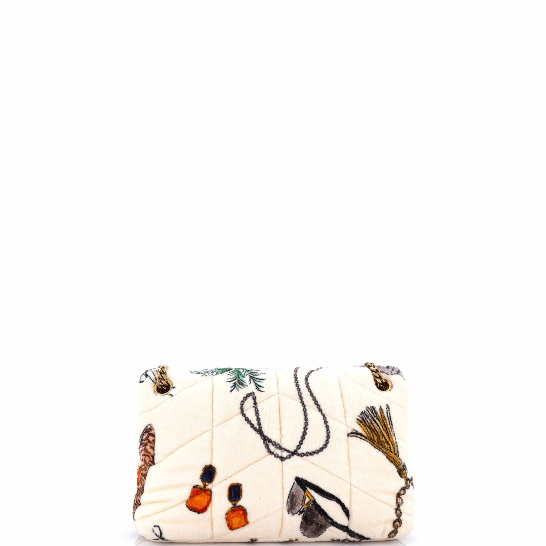 Loulou Puffer Shoulder Bag Quilted Printed Terry Cloth Small