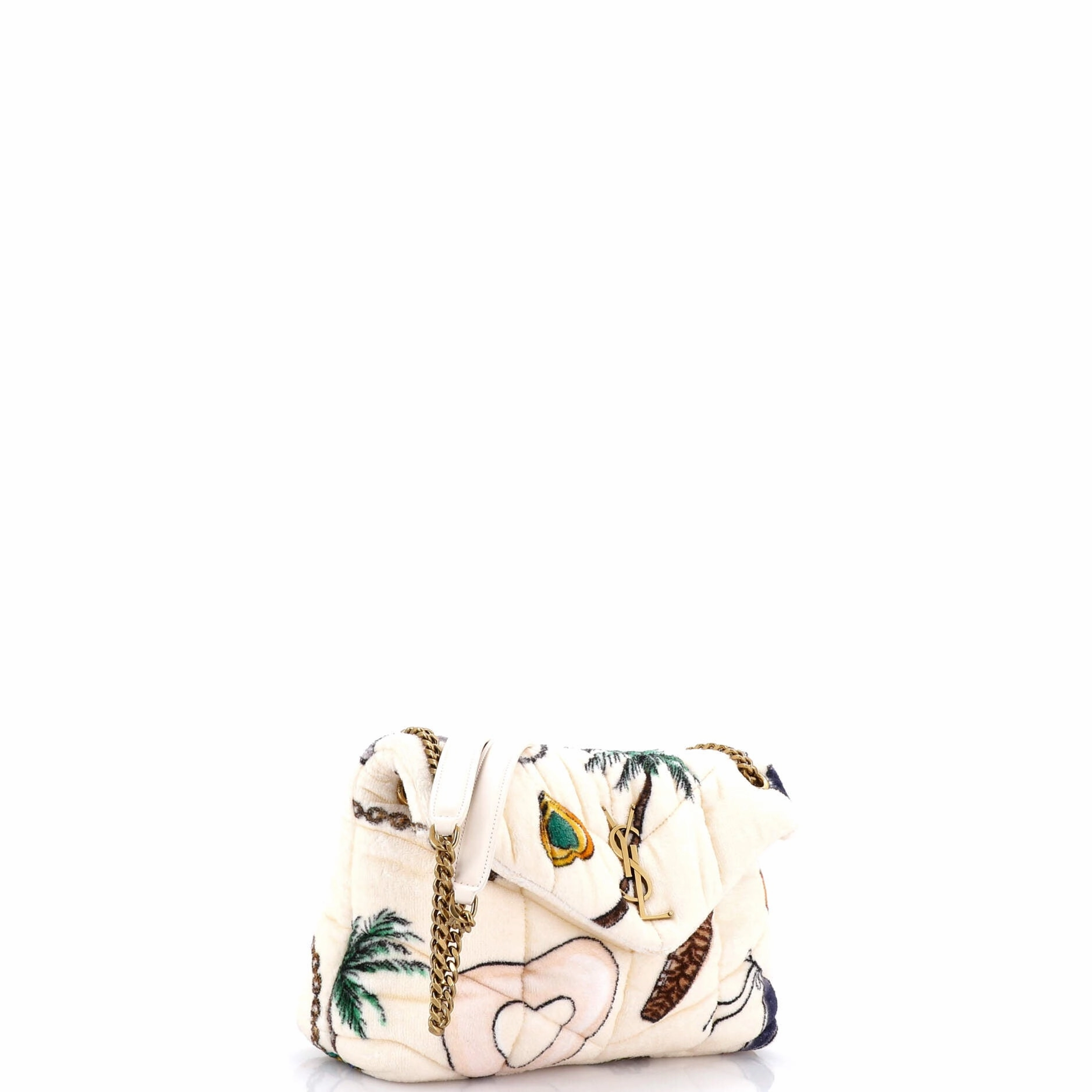 Loulou Puffer Shoulder Bag Quilted Printed Terry Cloth Small