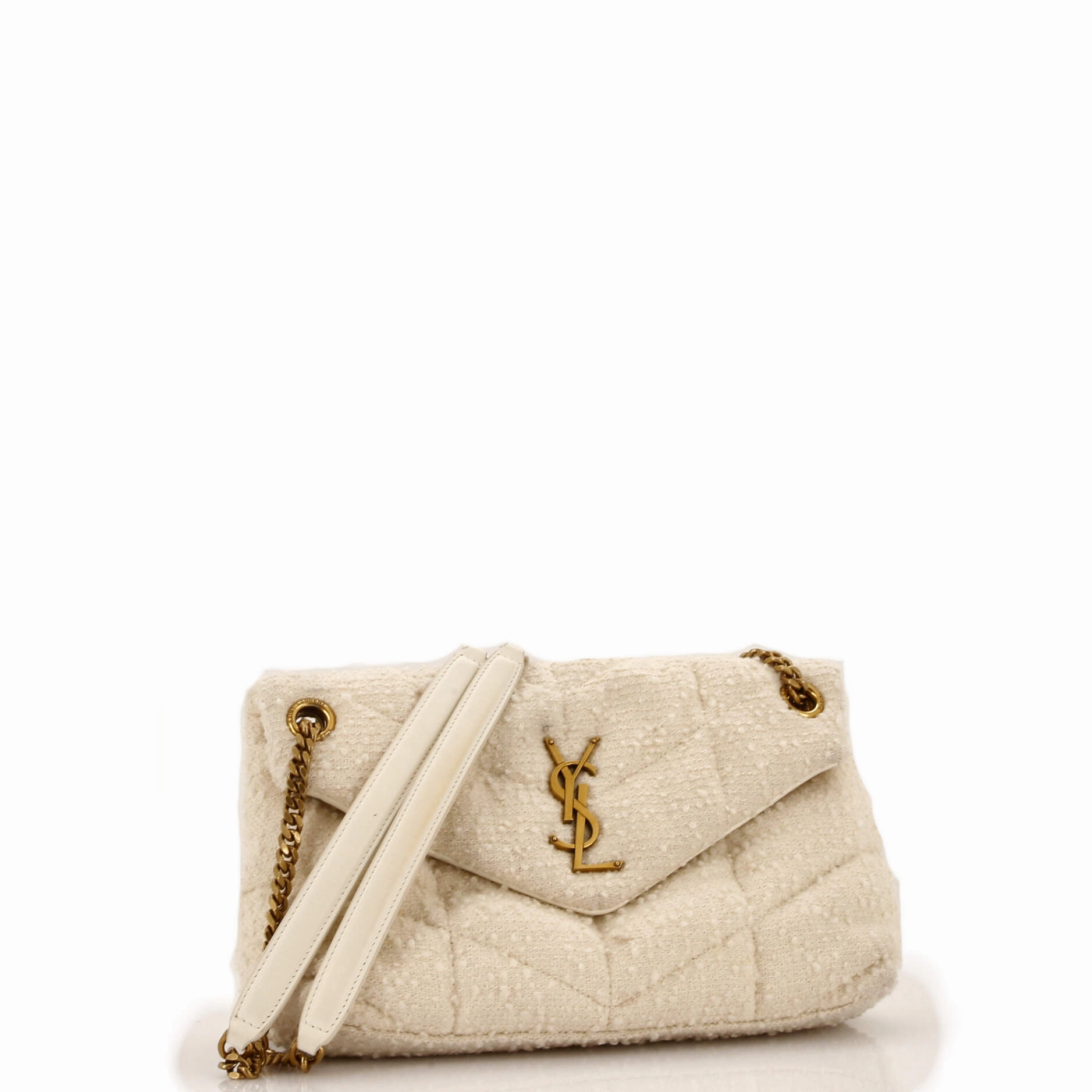 Loulou Puffer Shoulder Bag Quilted Tweed Small