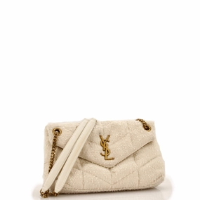 Loulou Puffer Shoulder Bag Quilted Tweed Small
