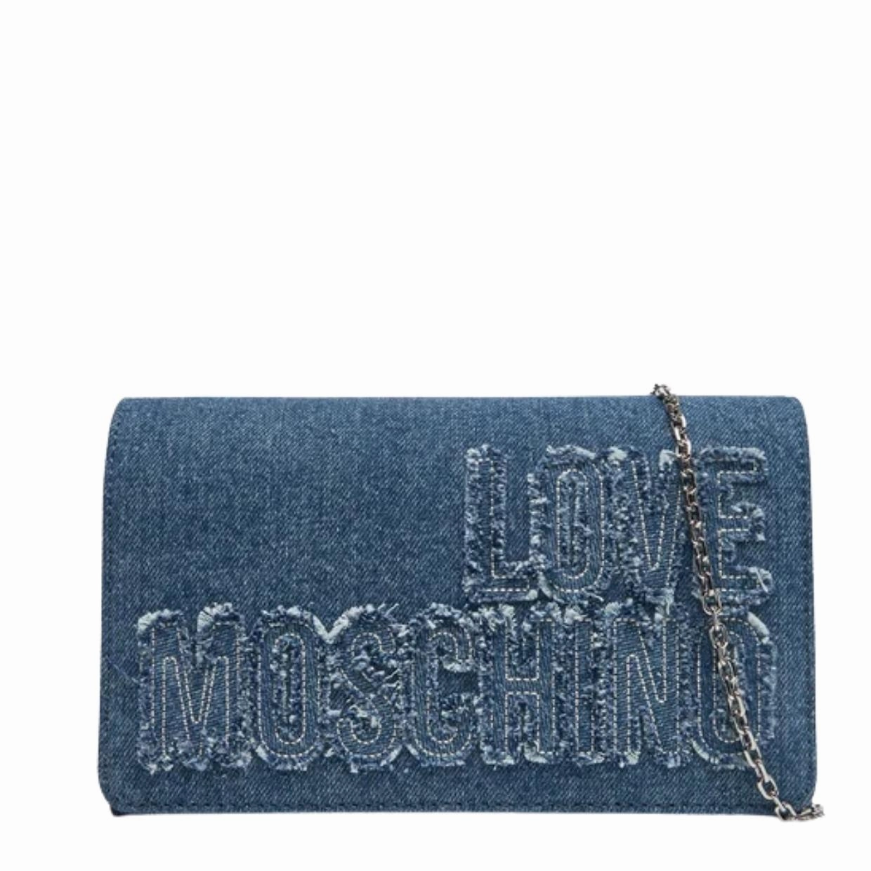 Love Moschino Logo Patch Denim Crossbody Bag