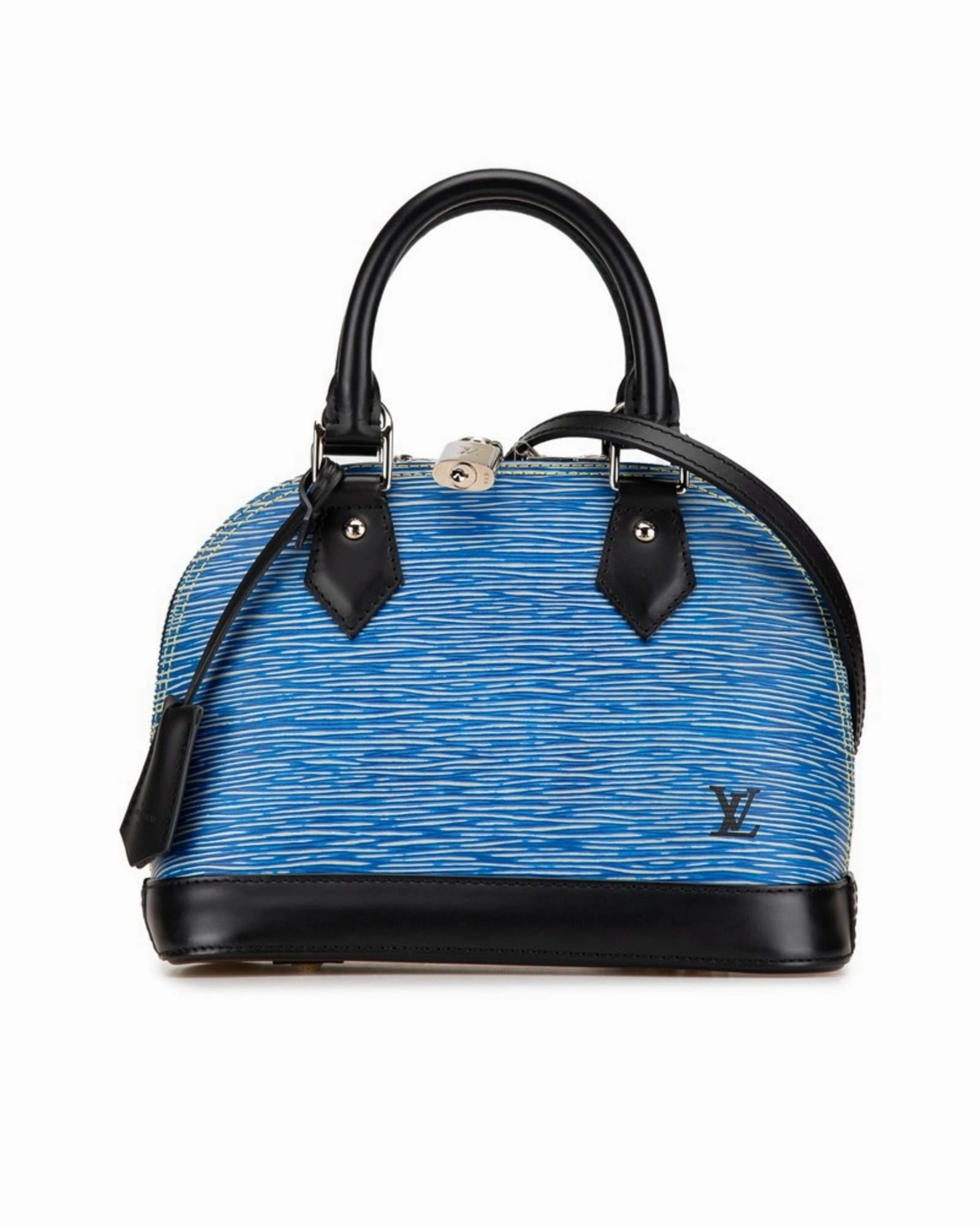 Luxurious Leather Alma Bag with Clochette and Shoulder Strap
