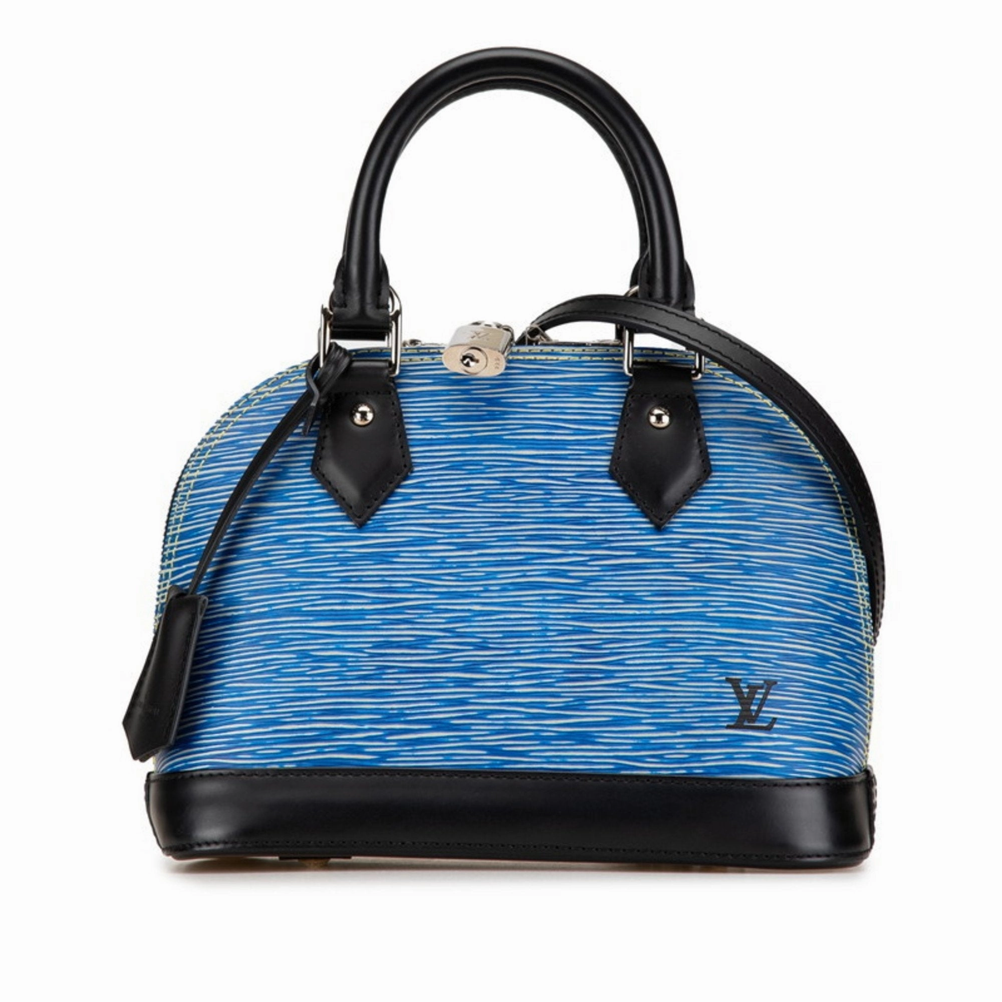 Luxurious Leather Alma Bag with Clochette and Shoulder Strap