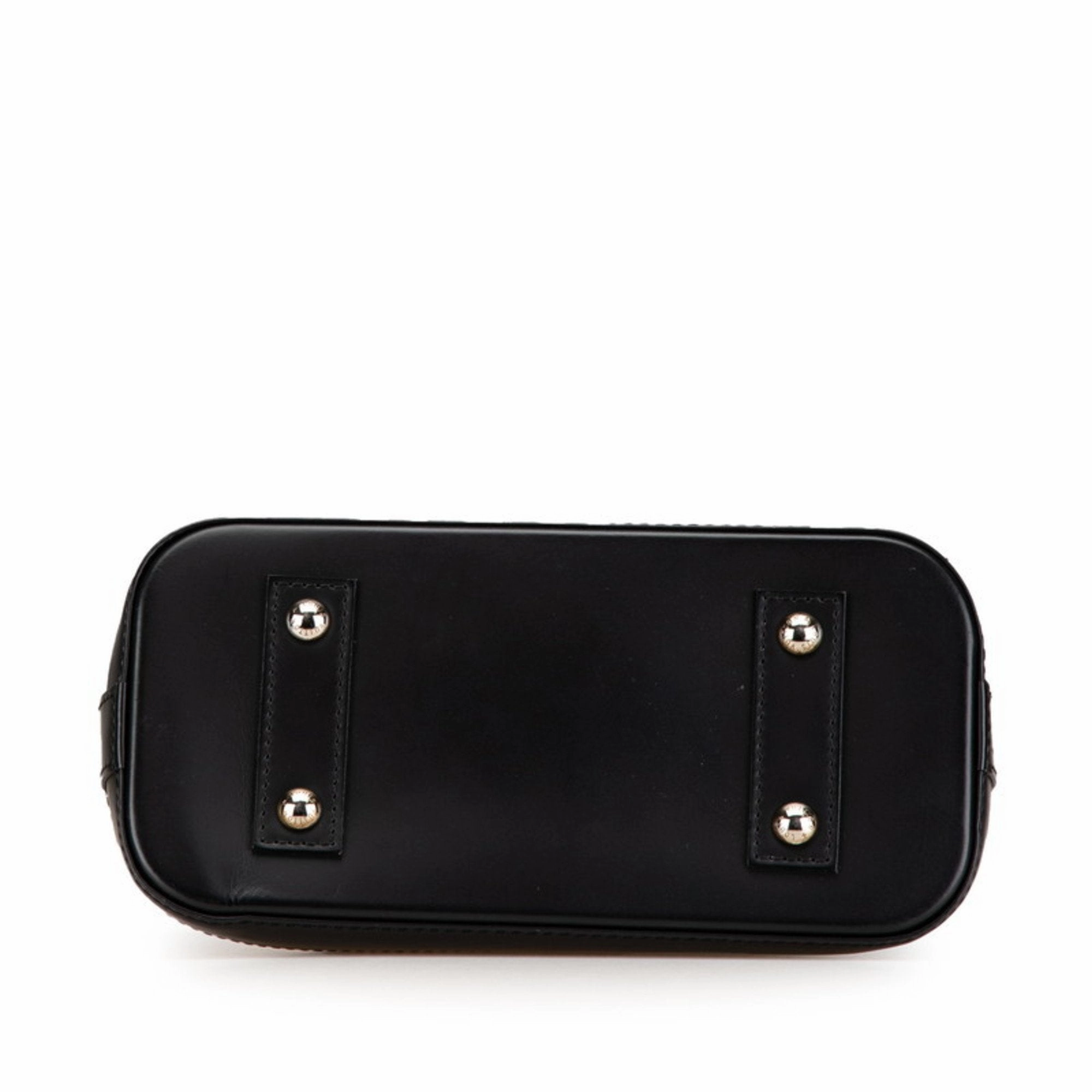 Luxurious Leather Alma Bag with Clochette and Shoulder Strap