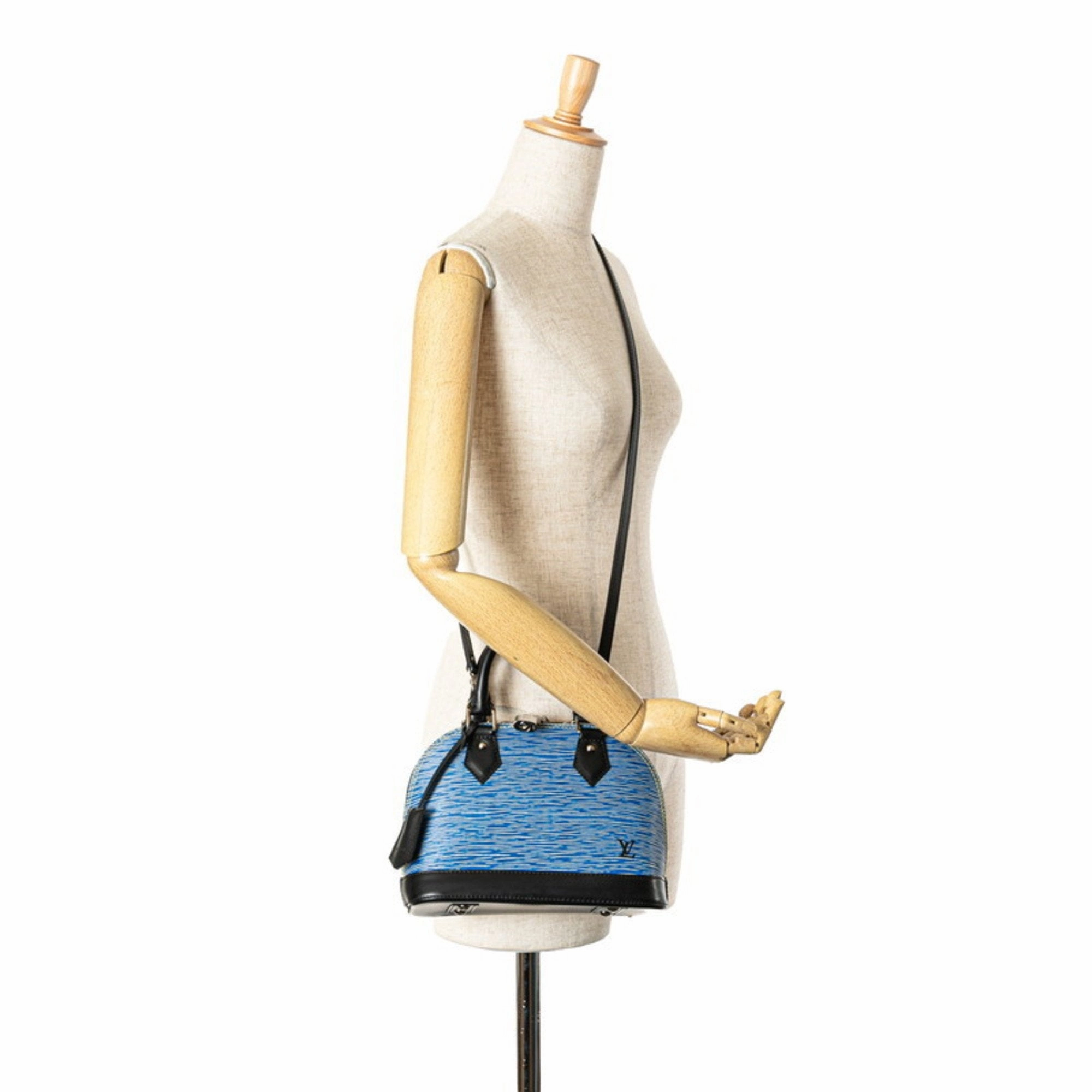 Luxurious Leather Alma Bag with Clochette and Shoulder Strap