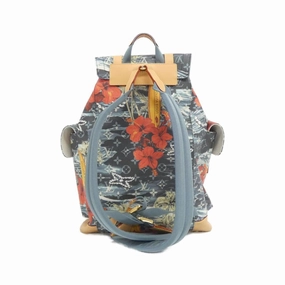 Luxurious Multicolour Canvas Backpack with Dust Bag