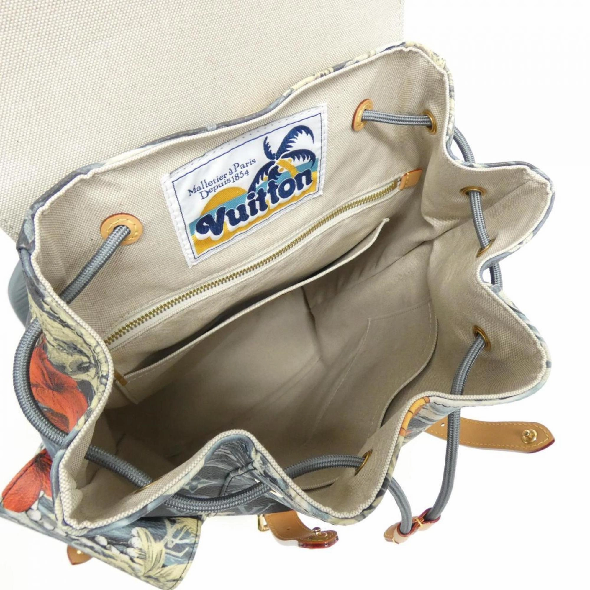 Luxurious Multicolour Canvas Backpack with Dust Bag