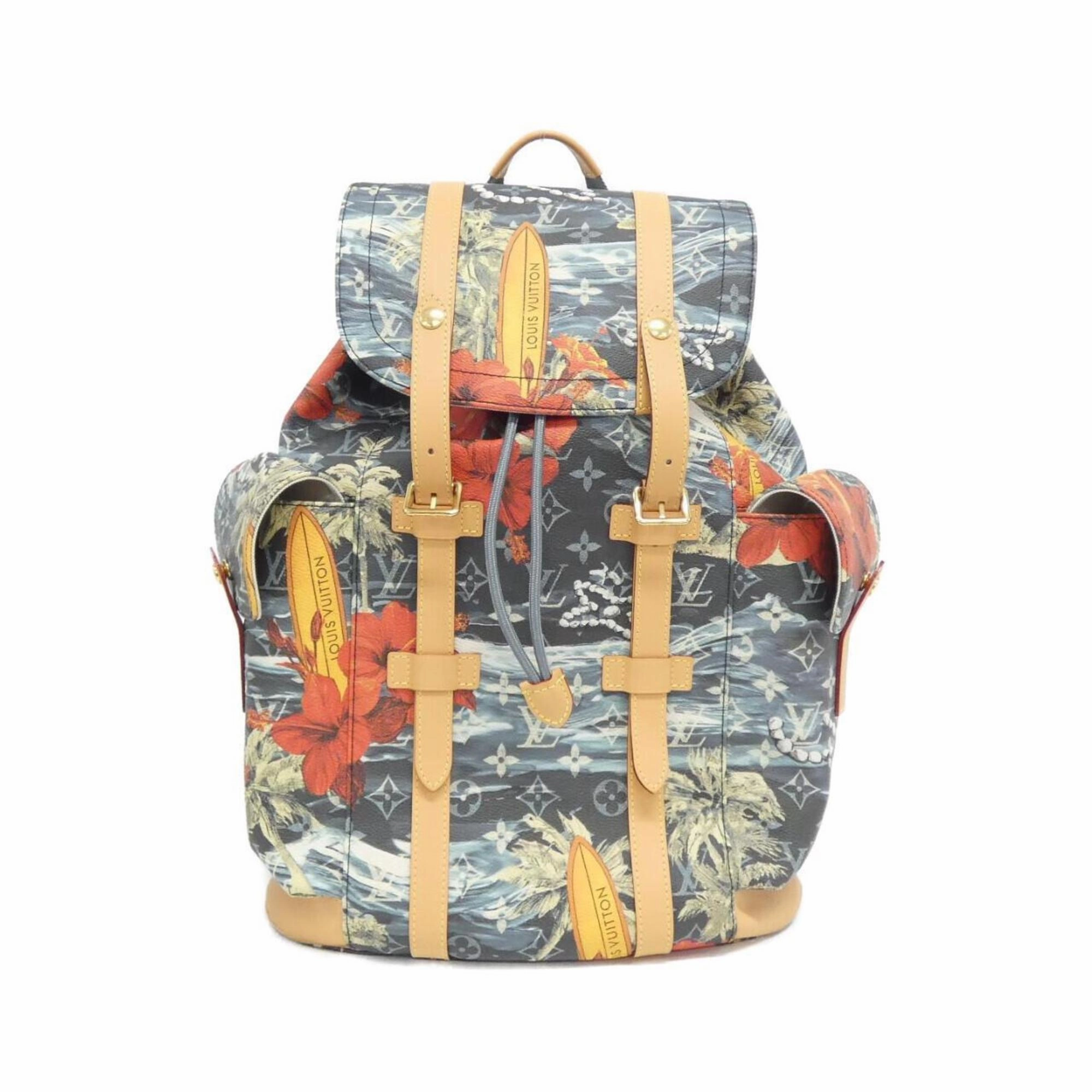 Luxurious Multicolour Canvas Backpack with Dust Bag