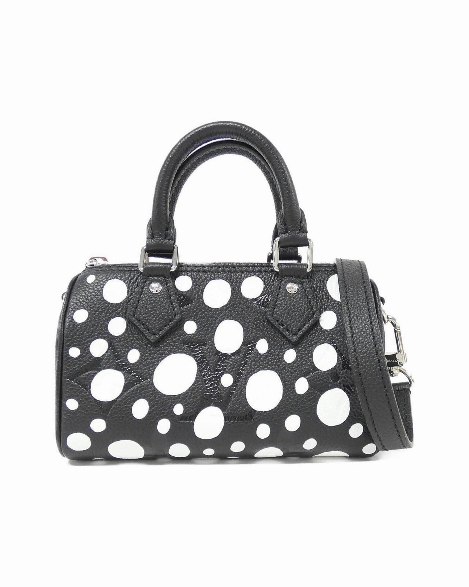 Luxury Leather Nano Speedy Bag with Dust Bag and Shoulder Strap