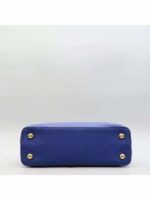 M22674 Blue Sky Color Taurillon Leather Capucine MM Top Handle Tote Bag Shoulder Strap 2WAY