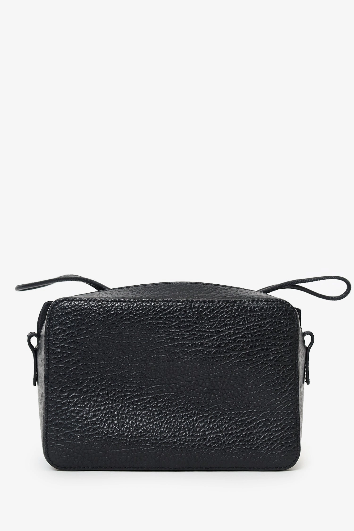 Maison Margiela Black Leather/Canvas Logo Patch Small Satchel Bag
