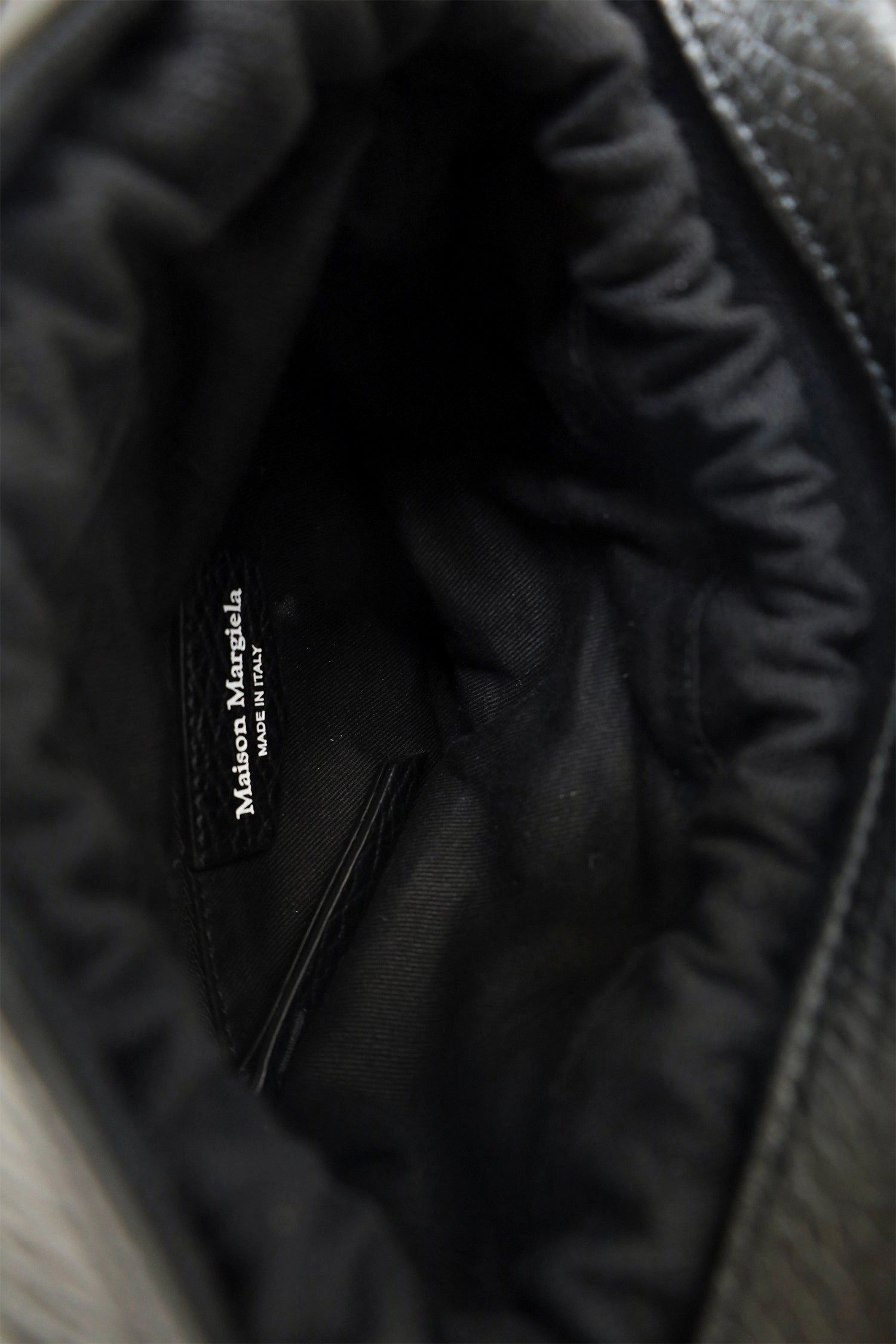 Maison Margiela Black Leather/Canvas Logo Patch Small Satchel Bag