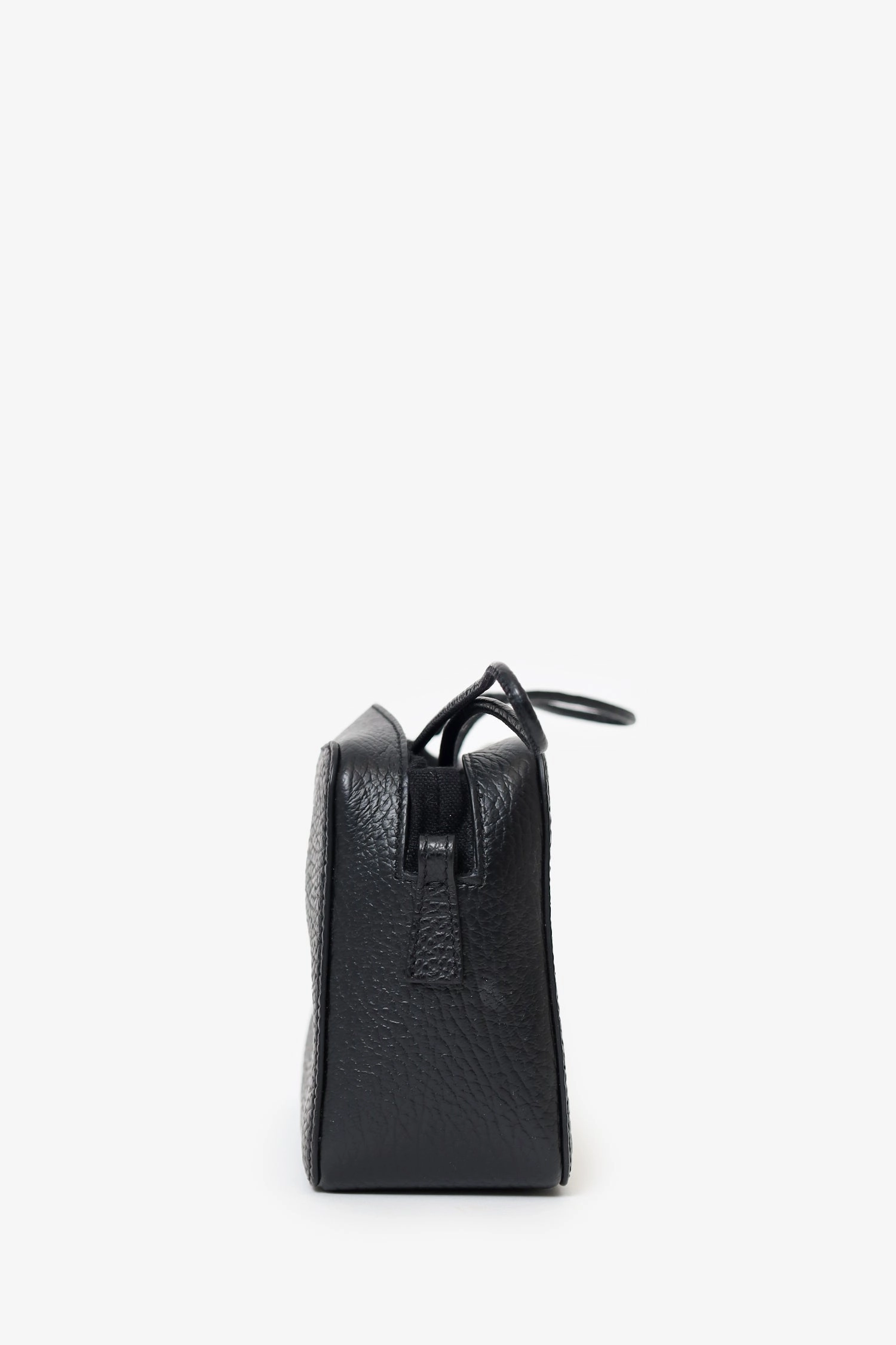 Maison Margiela Black Leather/Canvas Logo Patch Small Satchel Bag