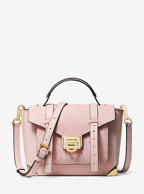Manhattan Medium Leather and Logo Satchel