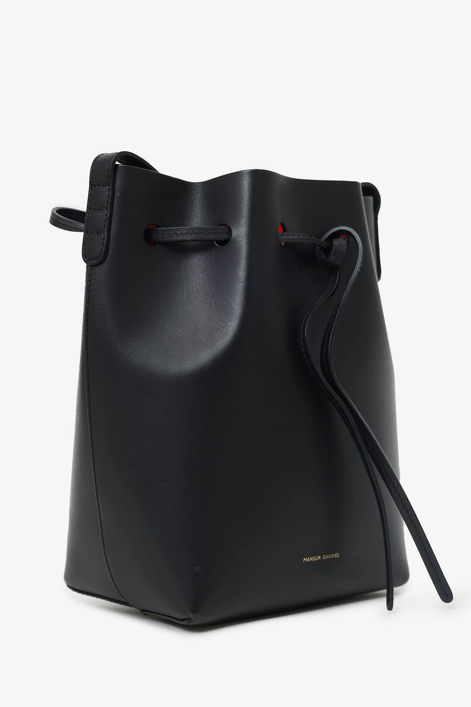 Mansur Gavriel Black Leather Bucket Bag