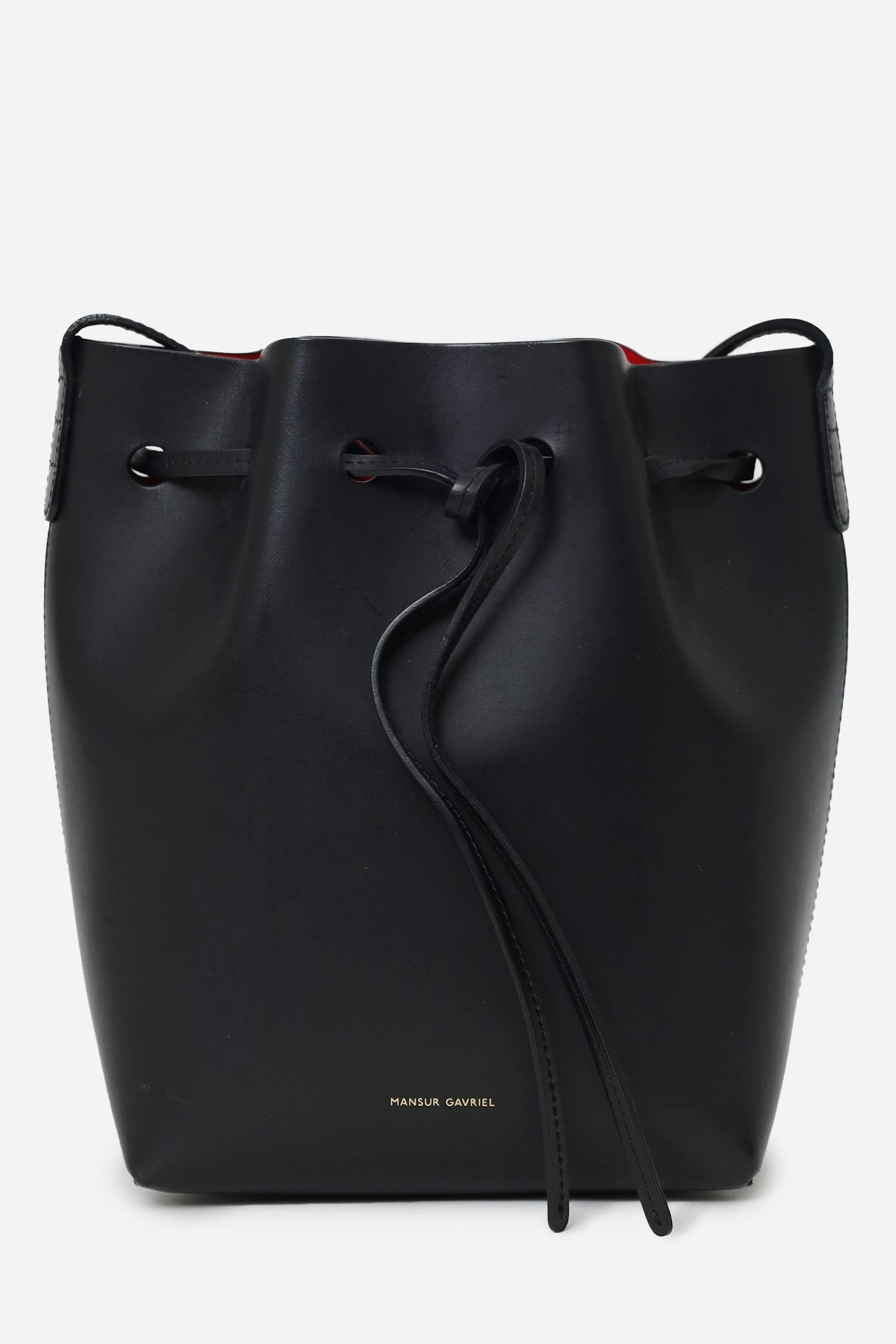 Mansur Gavriel Black Leather Bucket Bag