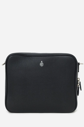 Mark Cross Black Grained Leather Large Messenger Bag