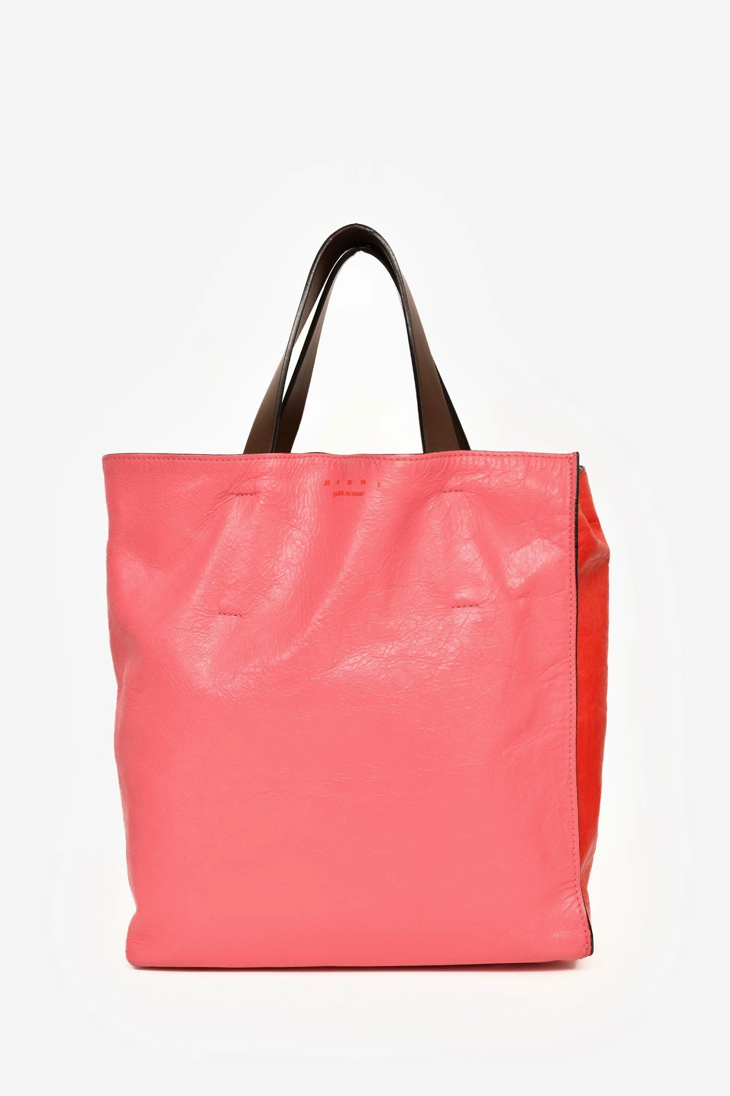 Marni Red/Pink Leather Tote with Strap