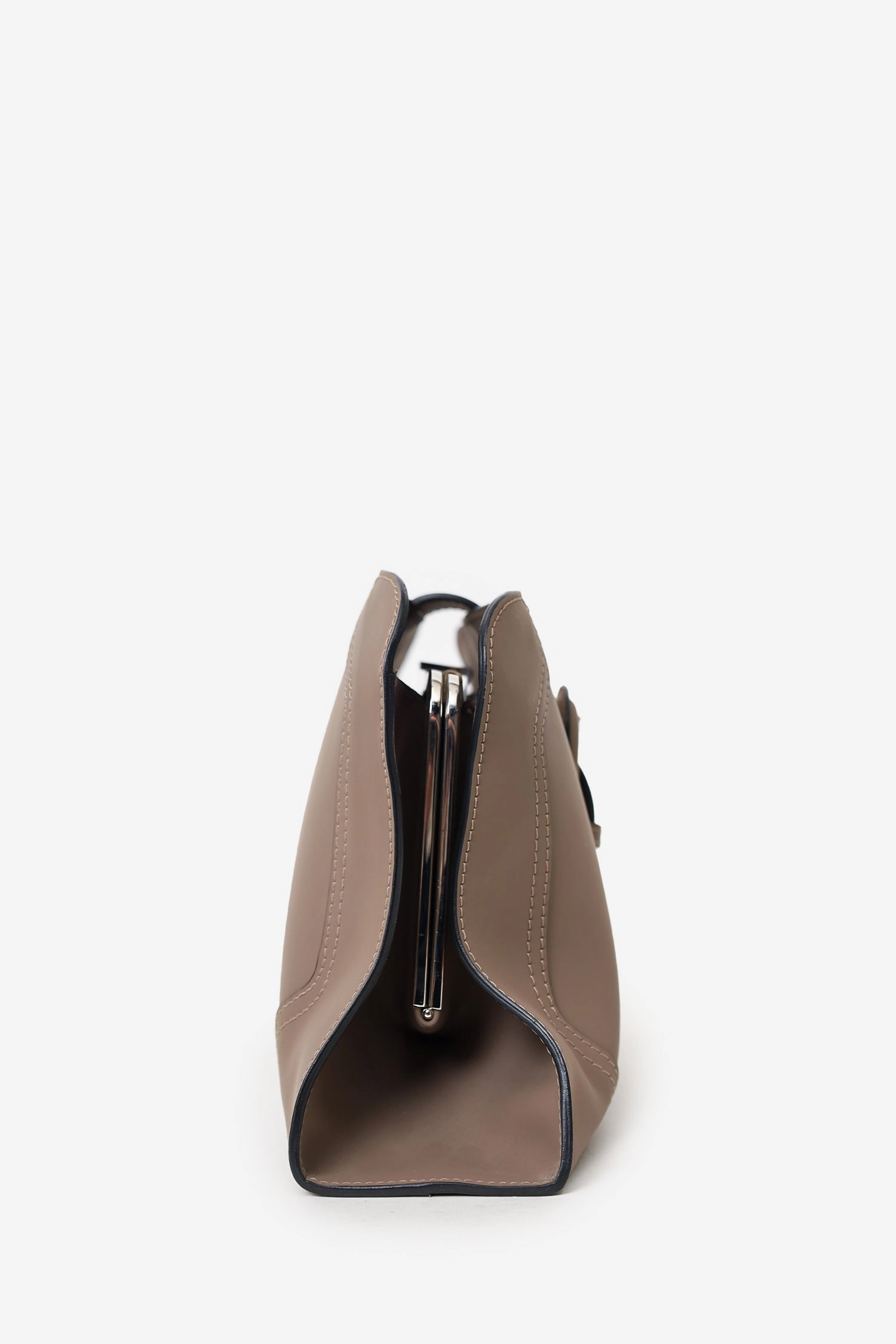 Marni Taupe Leather Buckle Clutch