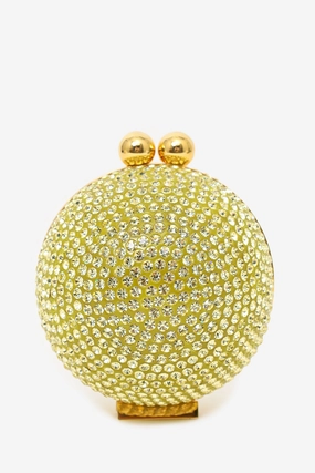 Marzook Green/Gold Crystal Orb Evening Bag