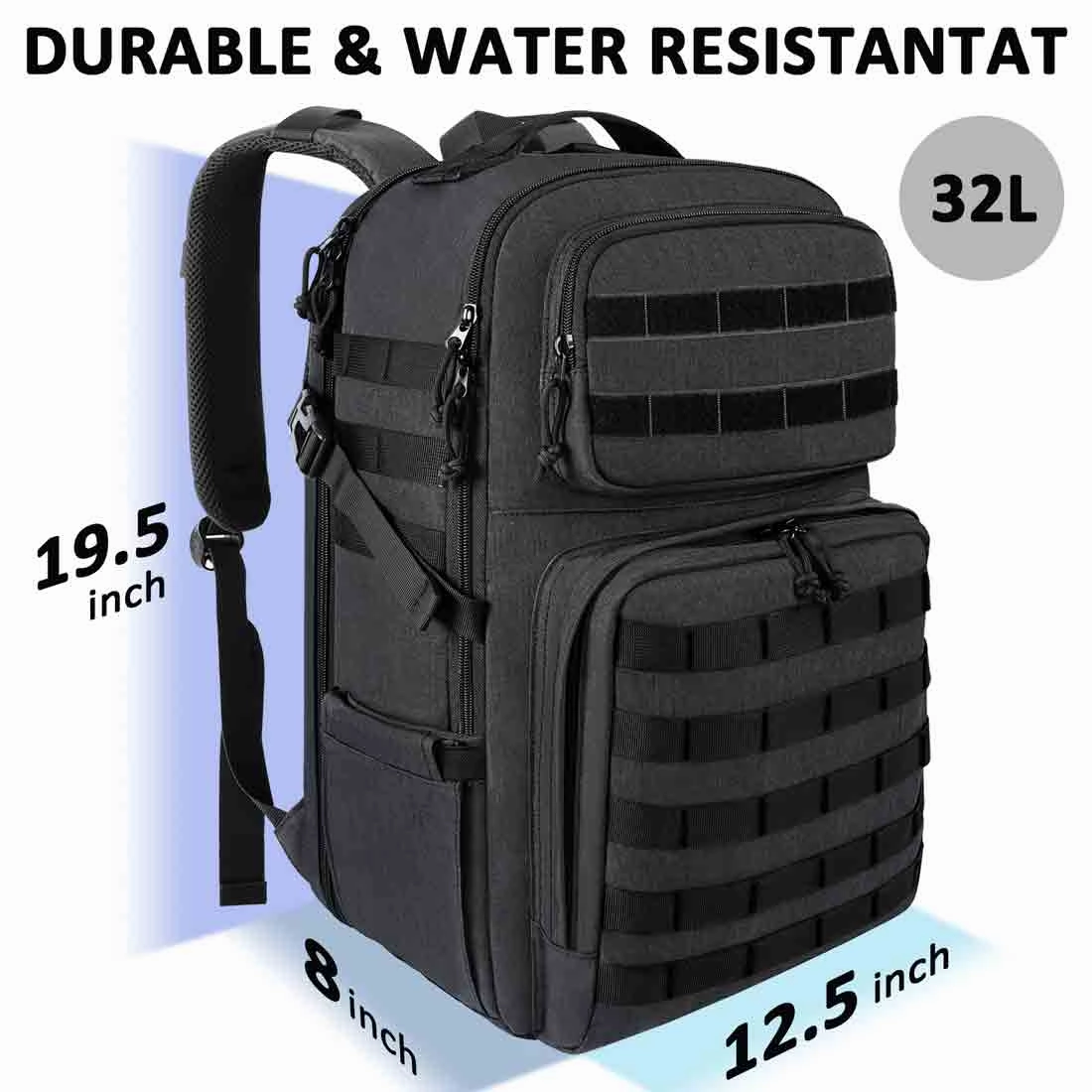 MATEIN Black Tactical Backpack