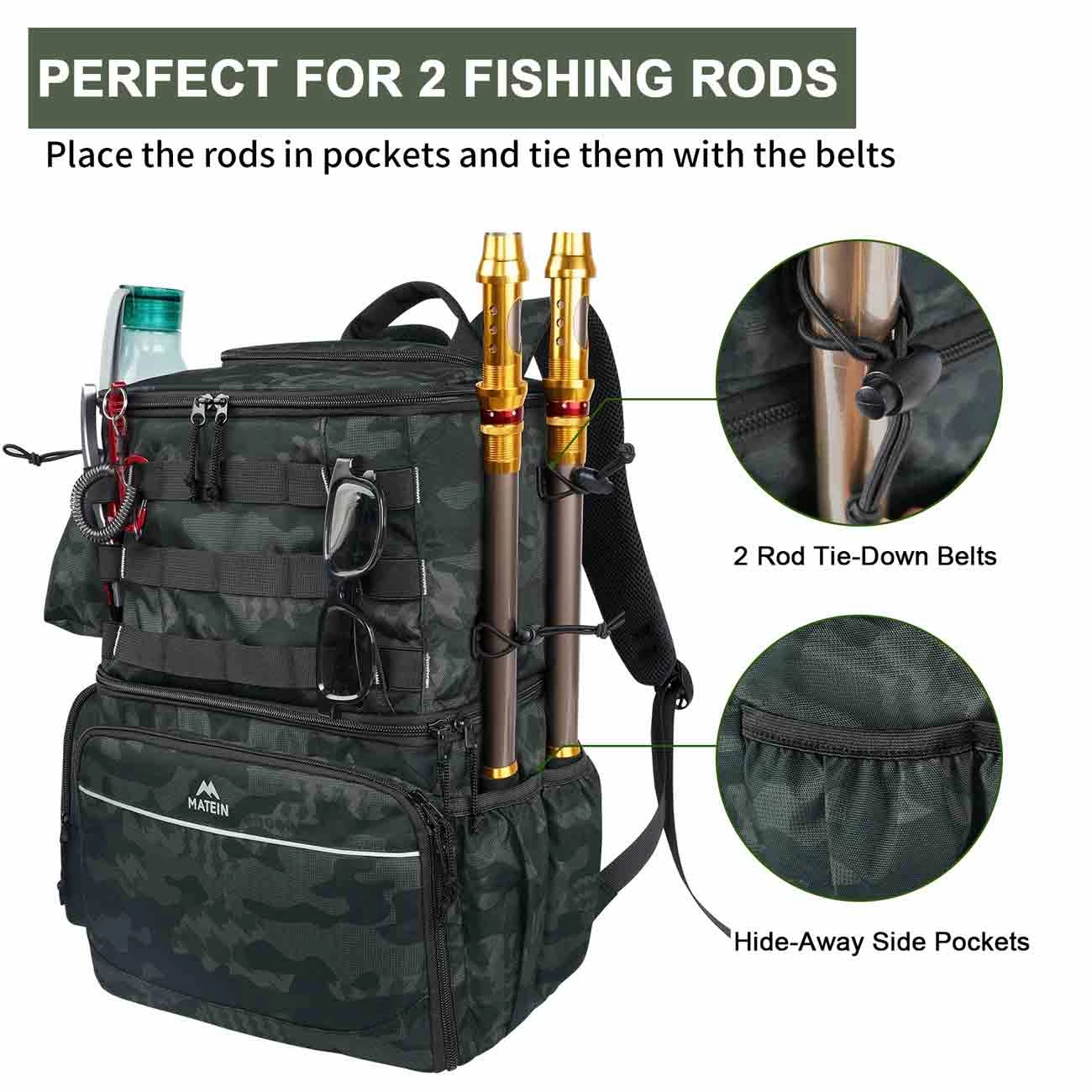 MATEIN Fishing Tackle Box Backpack with Cooler