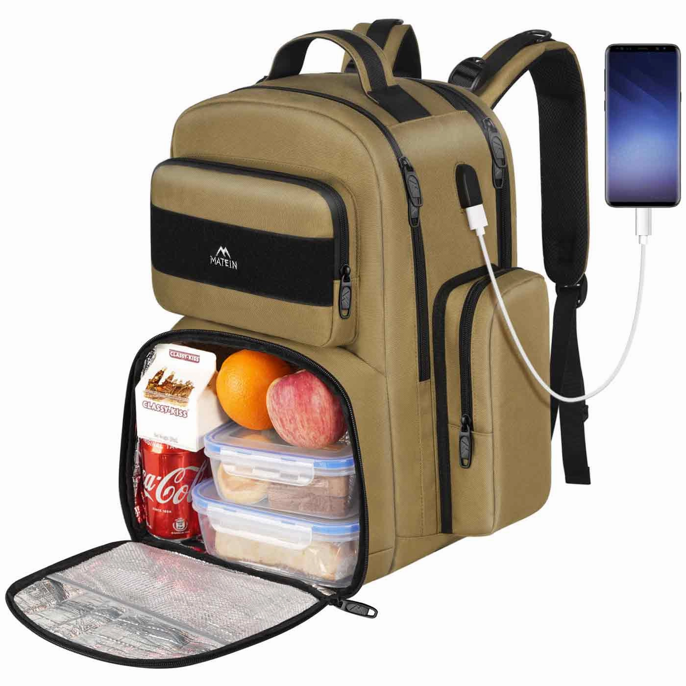 MATEIN Heavy Duty Backpack with Lunch Box