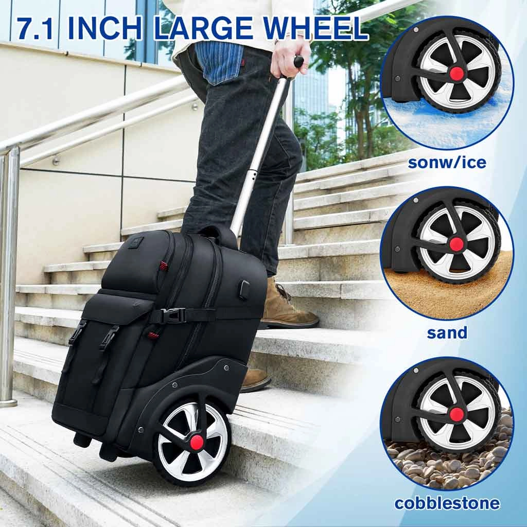 MATEIN Rolling Backpack with Combination Lock