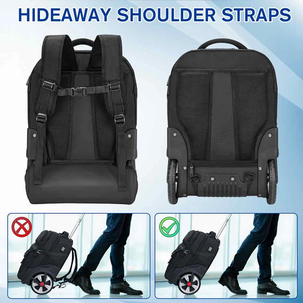 MATEIN Rolling Backpack with Combination Lock
