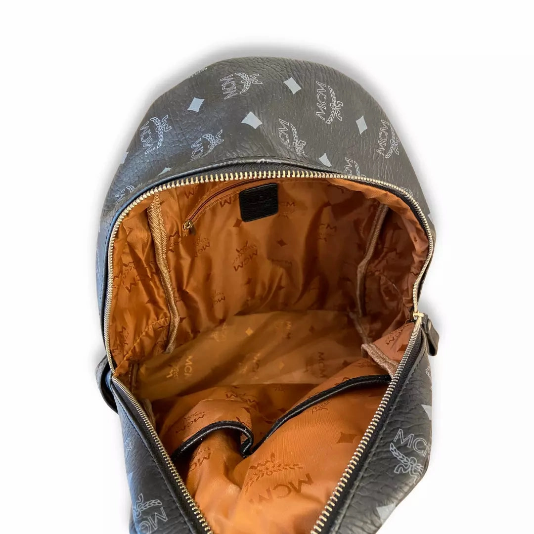 MCM BLACK LEATHER BACKPACK