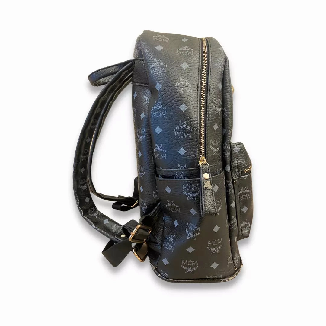 MCM BLACK LEATHER BACKPACK