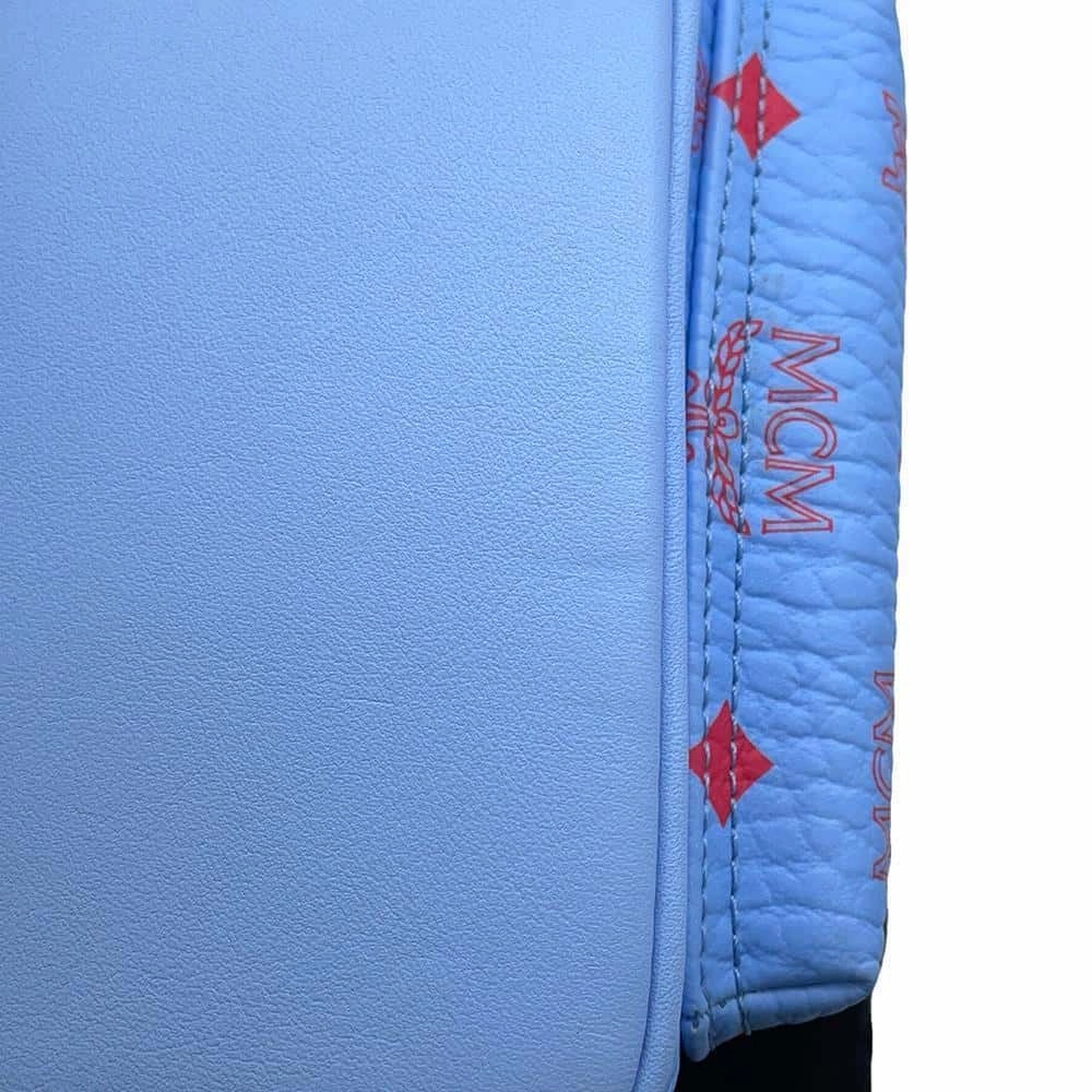MCM Visetos Mini Backpack Blue/Red Leather
