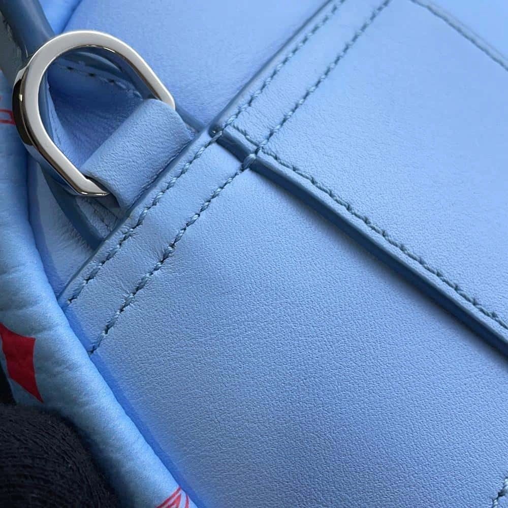 MCM Visetos Mini Backpack Blue/Red Leather