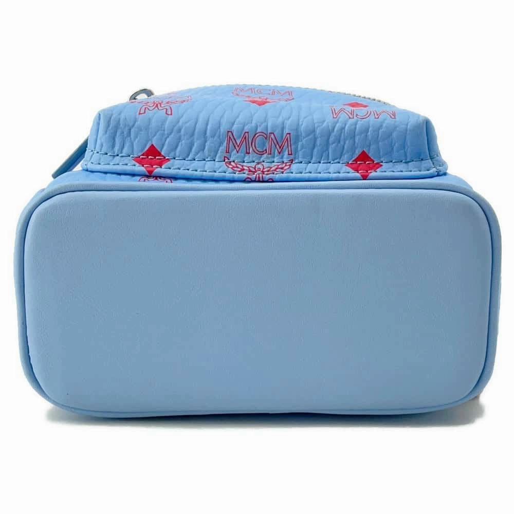 MCM Visetos Mini Backpack Blue/Red Leather