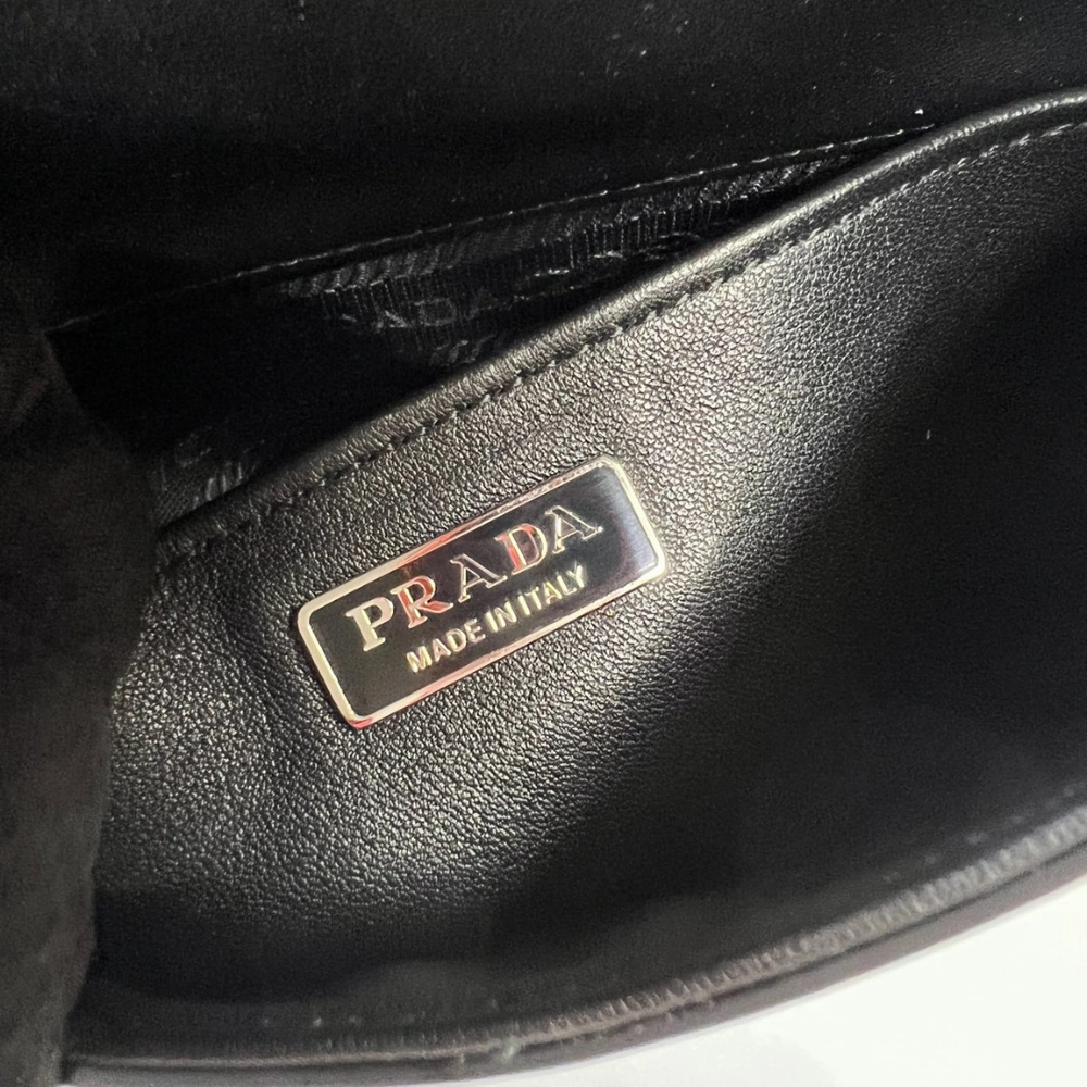 Medium Cleo Brushed Leather Black Leather Shoulder Bag for Women